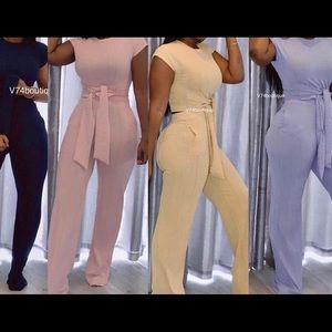 Pink Two Piece Pants Set